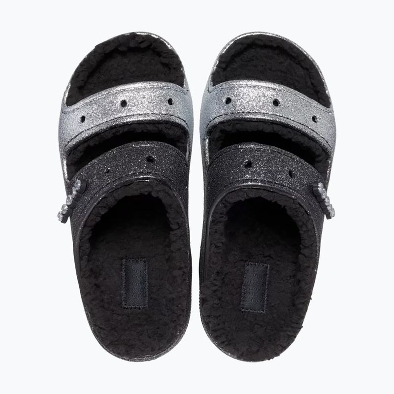 Шльопанці Crocs Classic Cozzzy Glitter Sandal black/silver 5