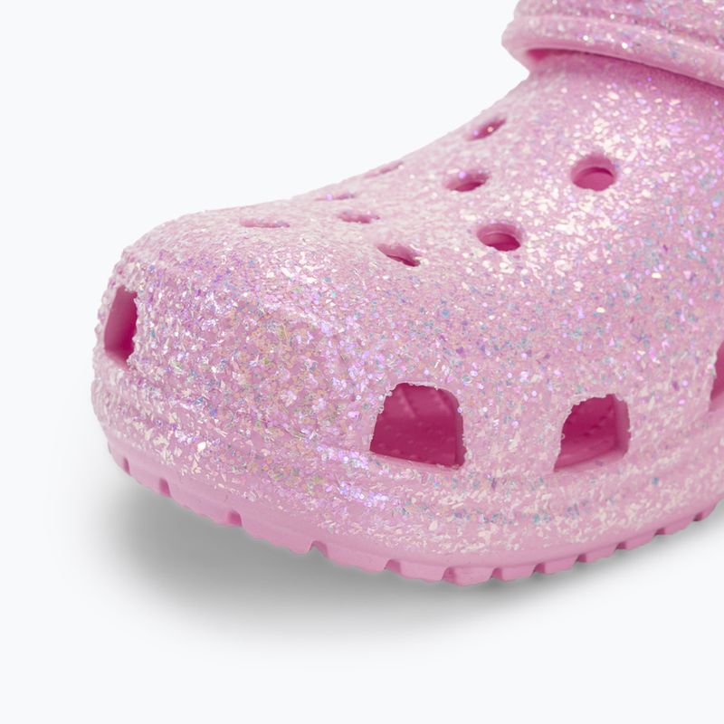 Дитячі шльопанці Crocs Classic Glitter Clog фламінго 8