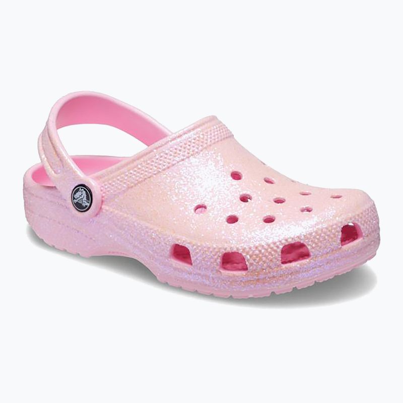 Дитячі шльопанці Crocs Classic Glitter Clog фламінго 9