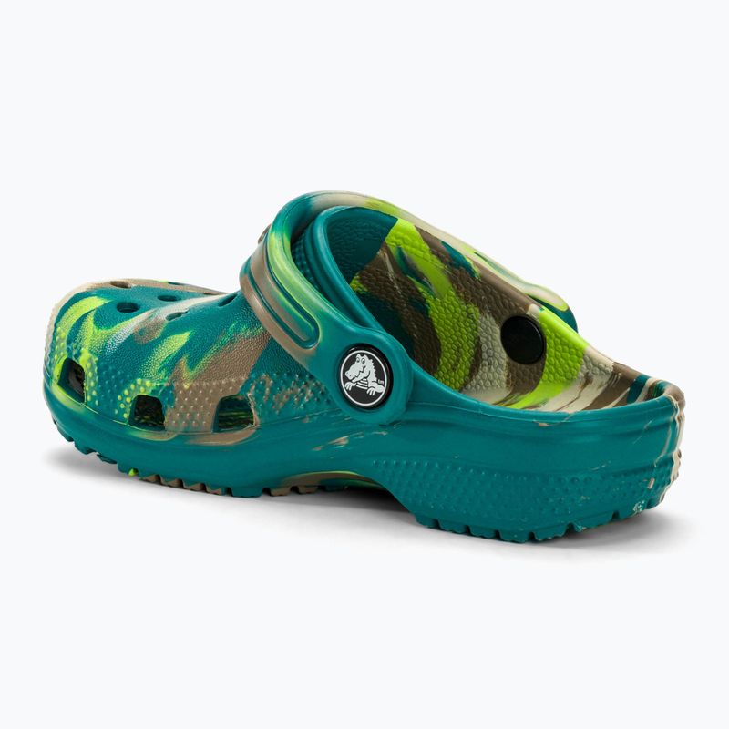 Дитячі шльопанці Crocs Classic Marbled Clog T limeade/multi 4