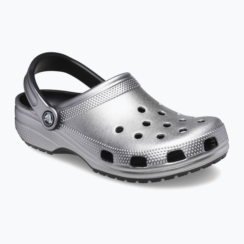 Шльопанці Crocs Classic сріблясті / металеві 9