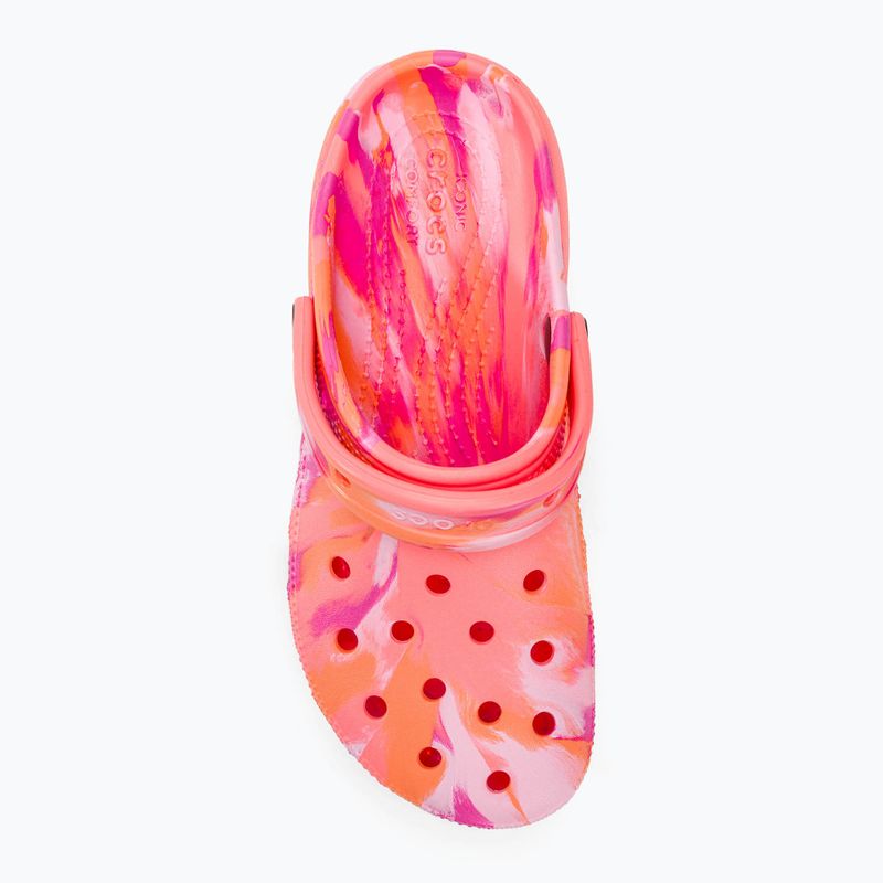 Жіночі шльопанці Crocs Classic Platform Marbled guava/multi 6