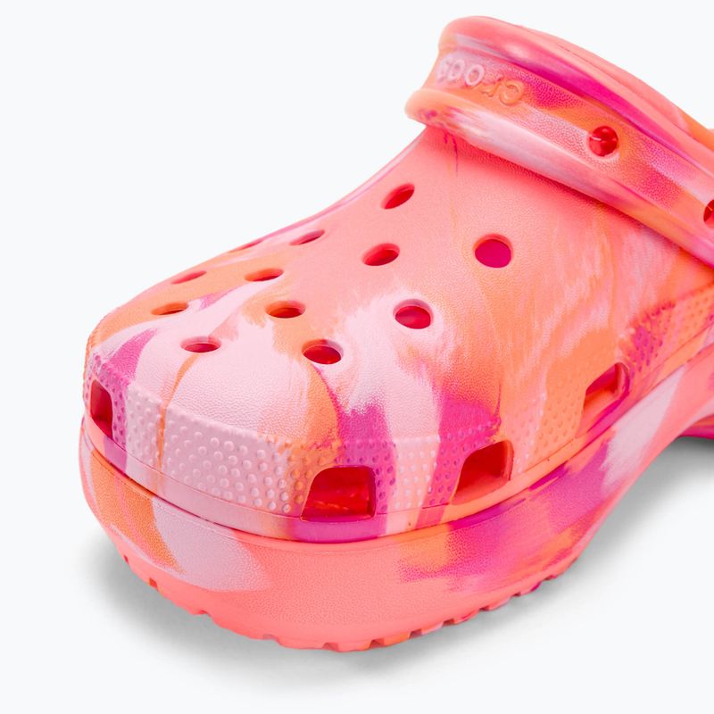 Жіночі шльопанці Crocs Classic Platform Marbled guava/multi 8
