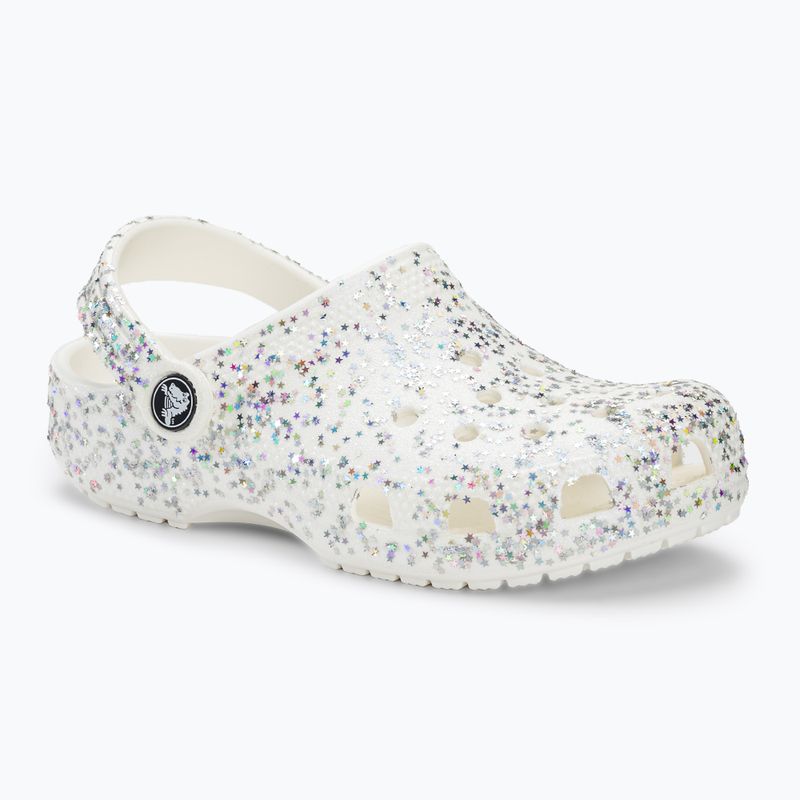 Дитячі шльопанці Crocs Classic Starry Glitter білі 2