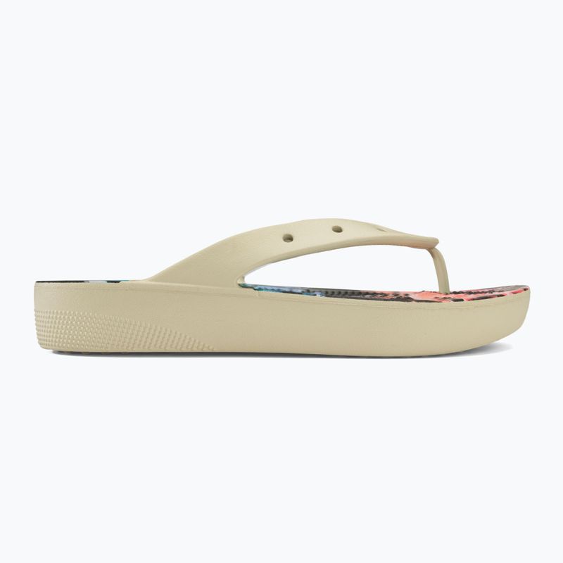 Жіночі шльопанці Crocs на класичній платформі Retro Resort кістка/мульти 2