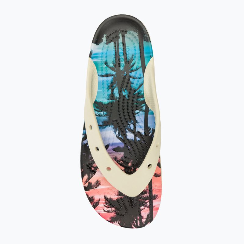 Жіночі шльопанці Crocs на класичній платформі Retro Resort кістка/мульти 5