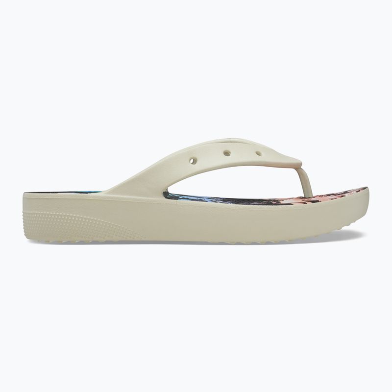 Жіночі шльопанці Crocs на класичній платформі Retro Resort кістка/мульти 9