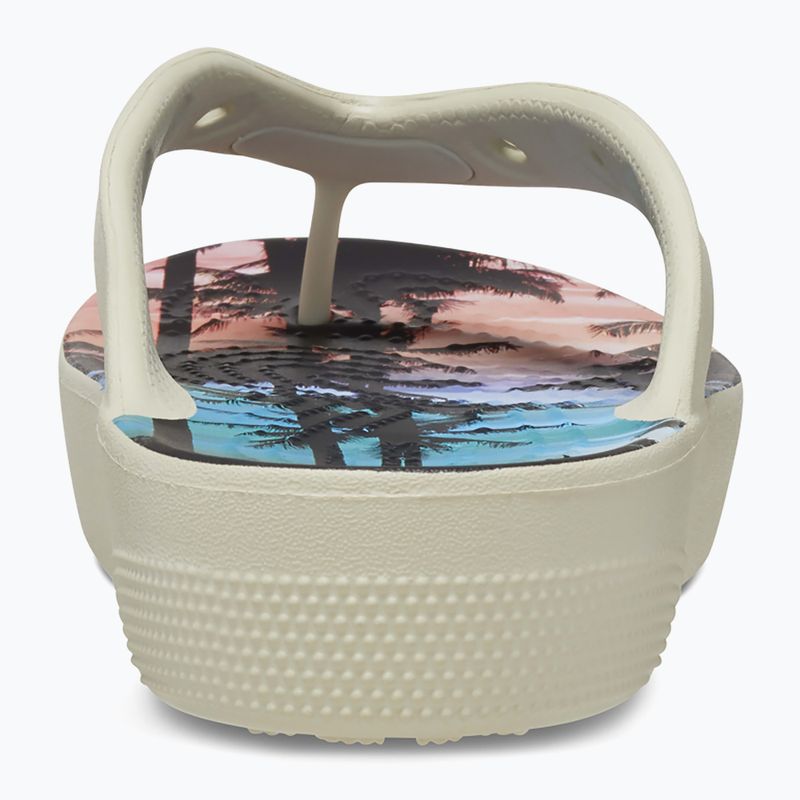 Жіночі шльопанці Crocs на класичній платформі Retro Resort кістка/мульти 10