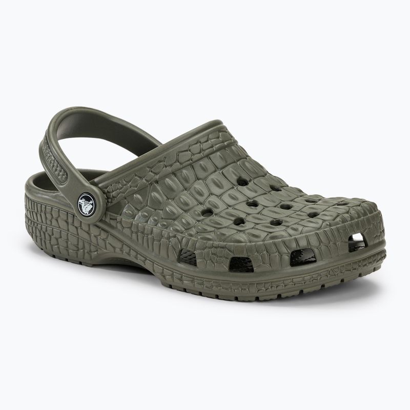Шльопанці Crocs Classic Crocskin пильно-оливкові 2