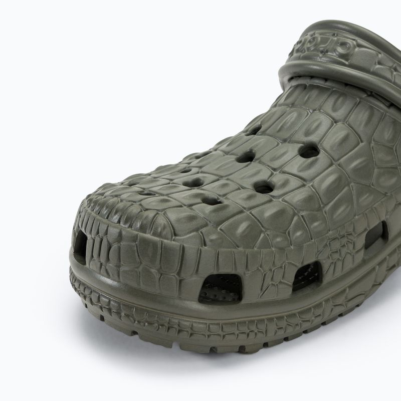Шльопанці Crocs Classic Crocskin пильно-оливкові 8