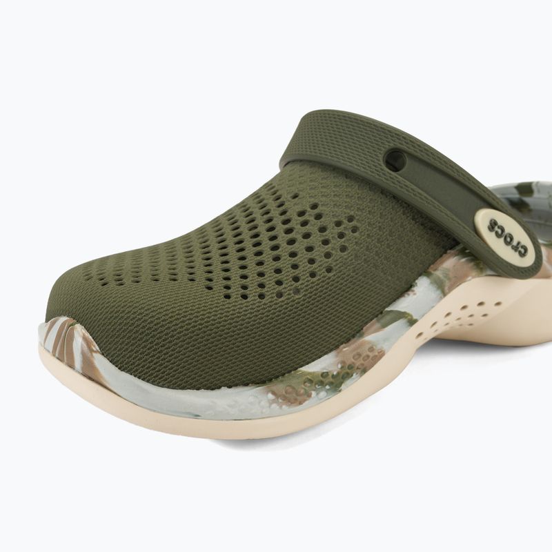 Шльопанці Crocs LiteRide 360 Marbled Clog армійські зелені/мульти 8