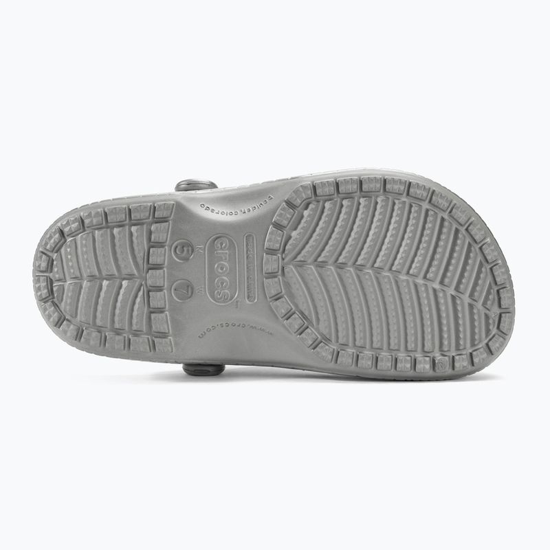 Шльопанці Crocs Classic Metallic Crocskin сріблясті 5
