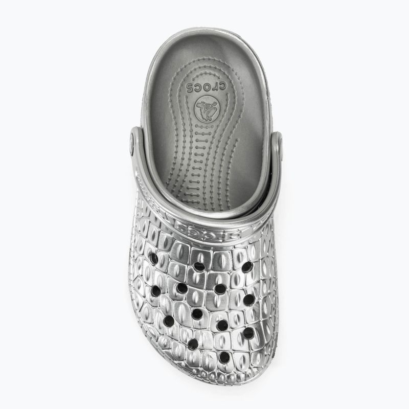 Шльопанці Crocs Classic Metallic Crocskin сріблясті 6