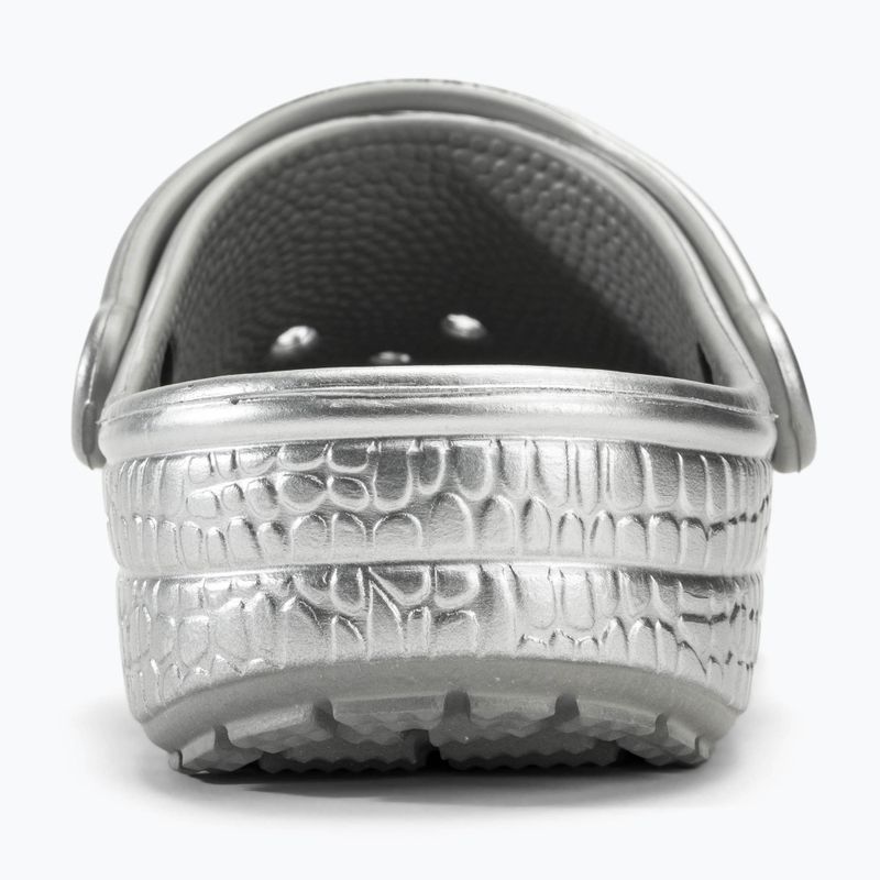 Шльопанці Crocs Classic Metallic Crocskin сріблясті 7