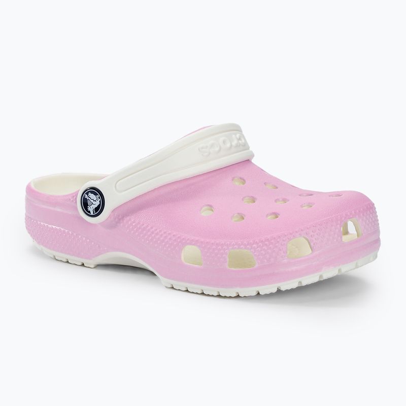 Дитячі шльопанці Crocs Classic Glow in the Dark фламінго