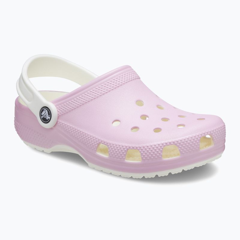 Дитячі шльопанці Crocs Classic Glow in the Dark фламінго 9