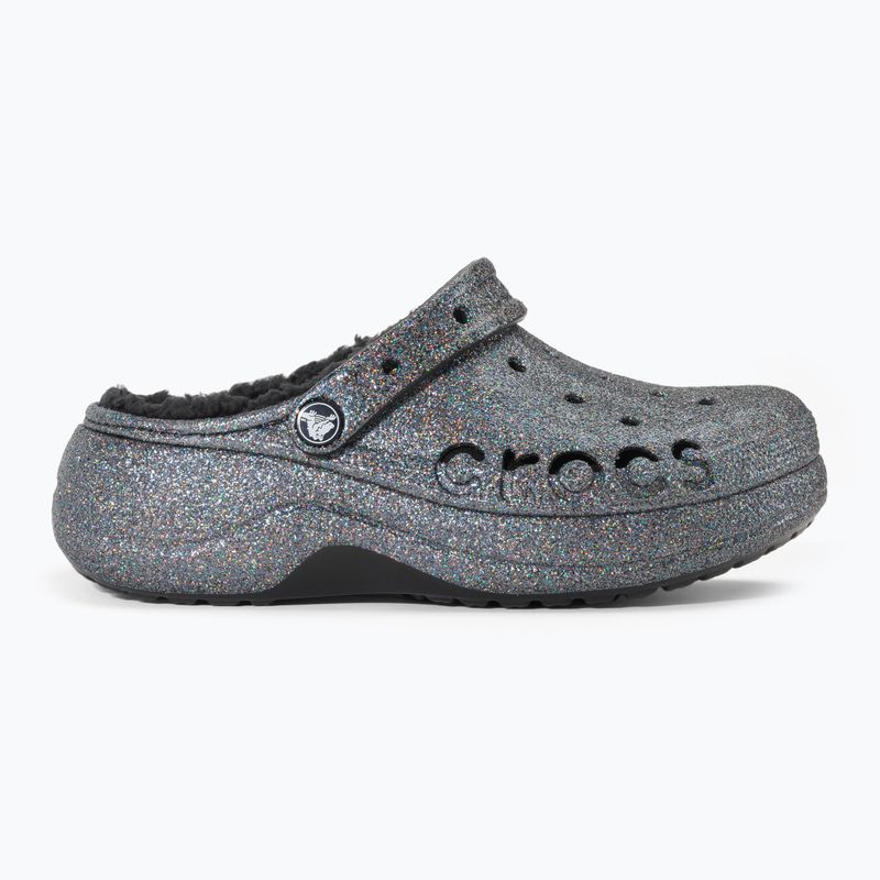 Шльопанці жіночі Crocs Baya Platform Lined Glitter Clog black giltter 3