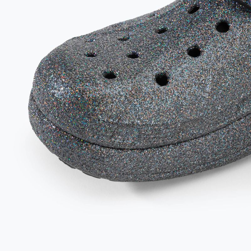 Шльопанці жіночі Crocs Baya Platform Lined Glitter Clog black giltter 8