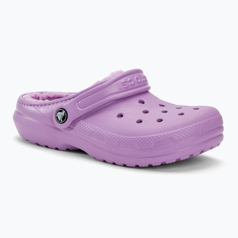 Дитячі шльопанці Crocs Classic Lined orchid