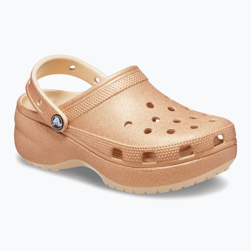 Шльопанці жіночі Crocs Classic Platform Glitter shitake 9