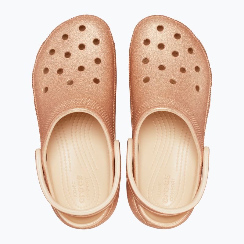 Шльопанці жіночі Crocs Classic Platform Glitter shitake 12