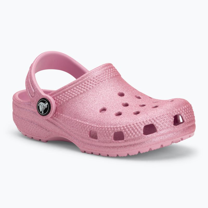 Шльопанці дитячі Crocs Classic Glitter Clog Toddler pink tweed glitter 2