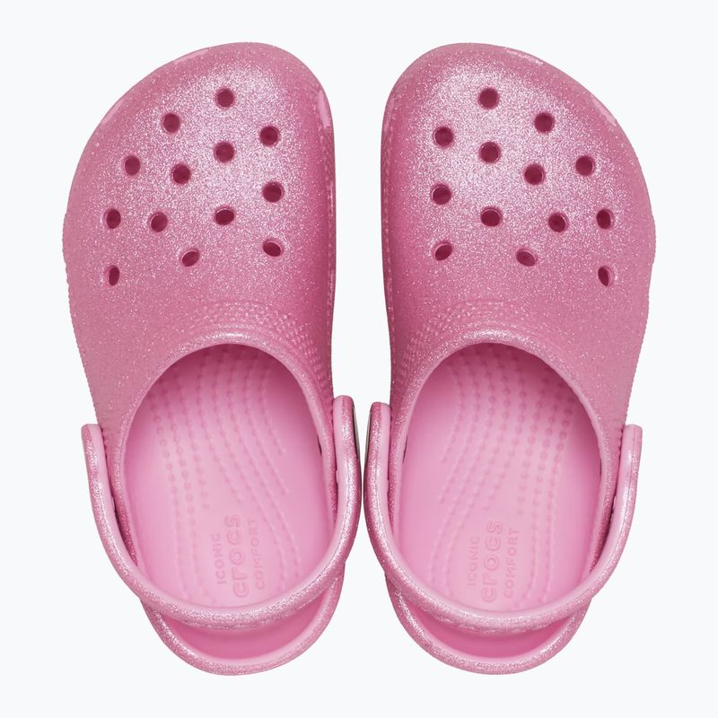 Шльопанці дитячі Crocs Classic Glitter Clog Toddler pink tweed glitter 4