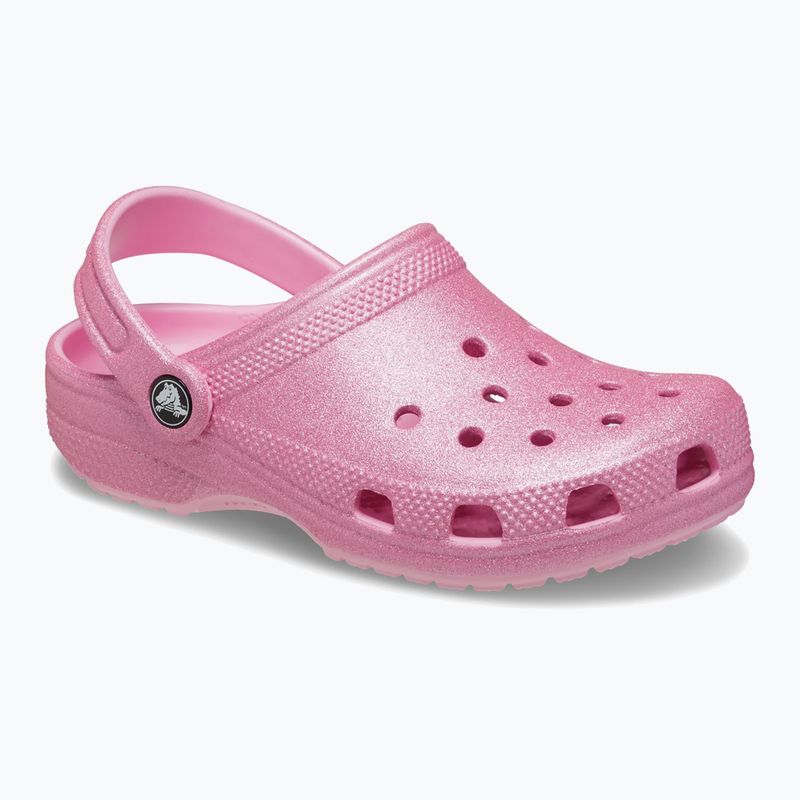 Crocs Classic Glitter Clog Дитячі шльопанці рожеві твідові з блискітками