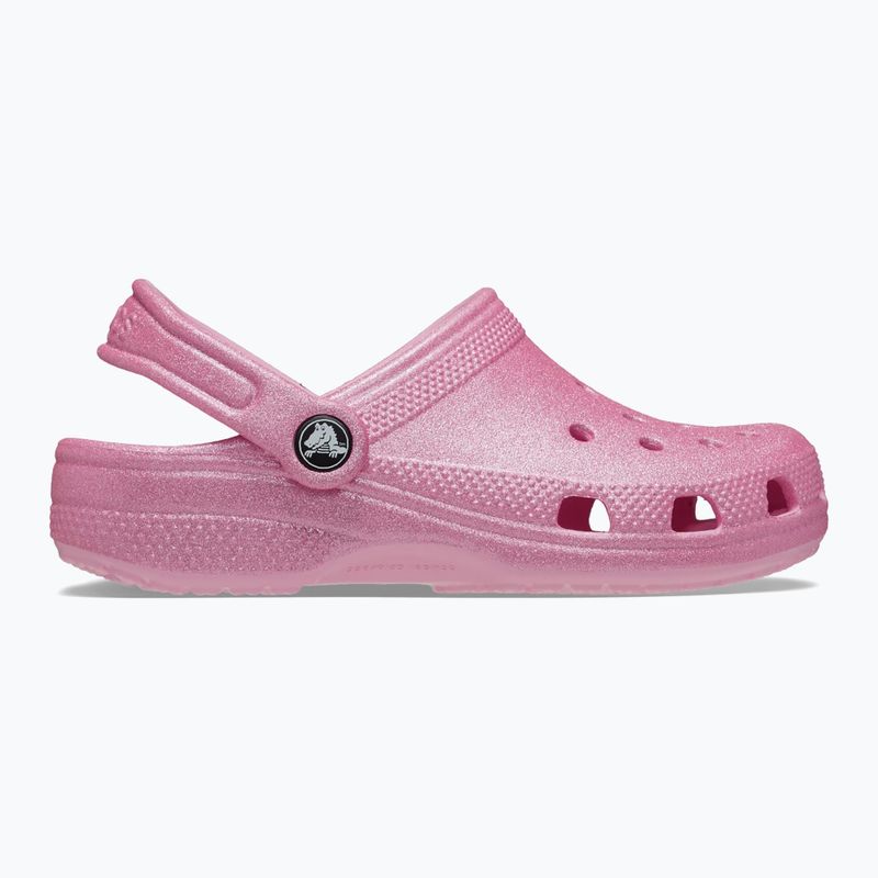 Crocs Classic Glitter Clog Дитячі шльопанці рожеві твідові з блискітками 2