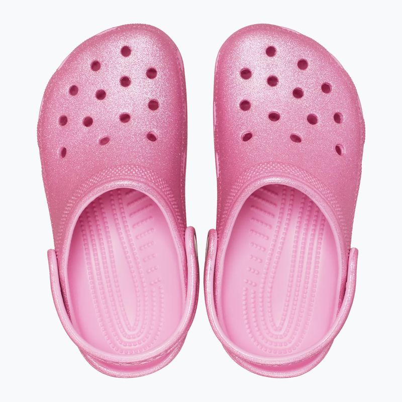 Crocs Classic Glitter Clog Дитячі шльопанці рожеві твідові з блискітками 4