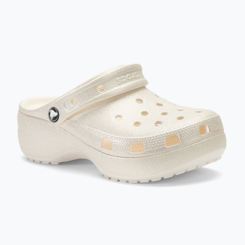 Шльопанці жіночі Crocs Classic Platform Glitter chalk