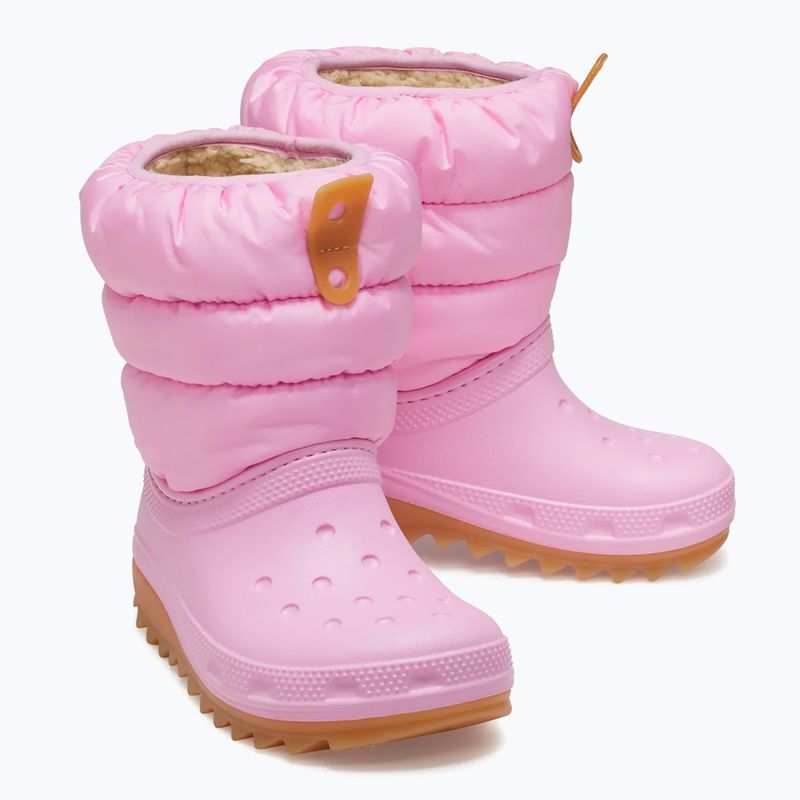 Дитячі зимові черевики Crocs Classic Neo Puff pink tweed/gum 10
