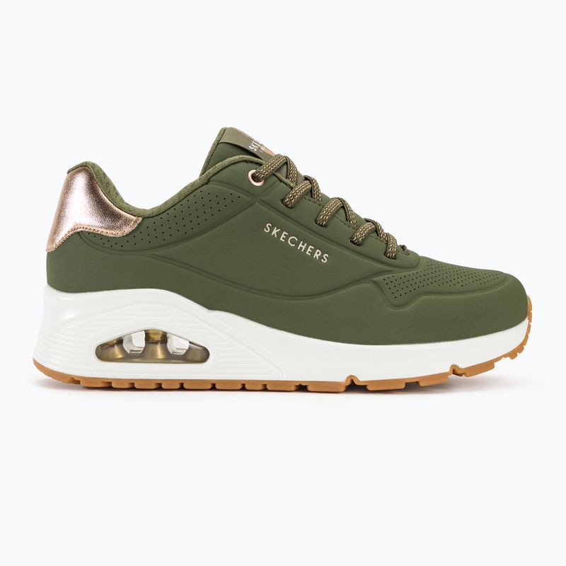 Черевики жіночі SKECHERS Uno Shimmer Away olive/rose gold/mesh 3