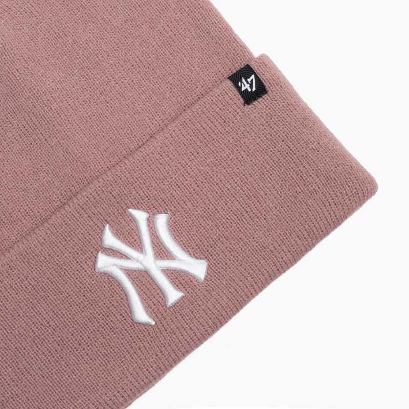 Шапка зимова 47 Brand MLB New York Yankees Haymaker mauve 3