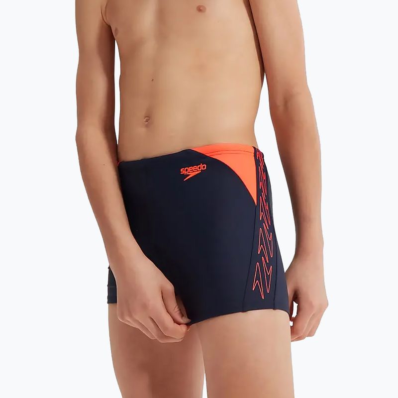 Дитячі плавки Speedo Hyper Boom Logo Splice темно-синій/помаранчевий 12