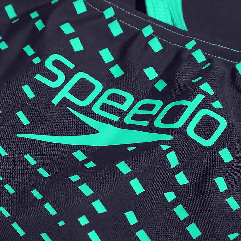 Купальник Speedo Medley Logo 1 Piece жіночий темно-синій/зелений 5
