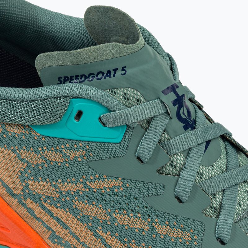 Кросівки для бігу чоловічі HOKA Speedgoat 5 зелено-помаранчеві 1123157-TMOR 8