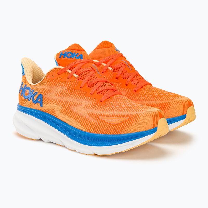 Черевики для бігу чоловічі HOKA Clifton 9 Wide vibrant orange/impala 4