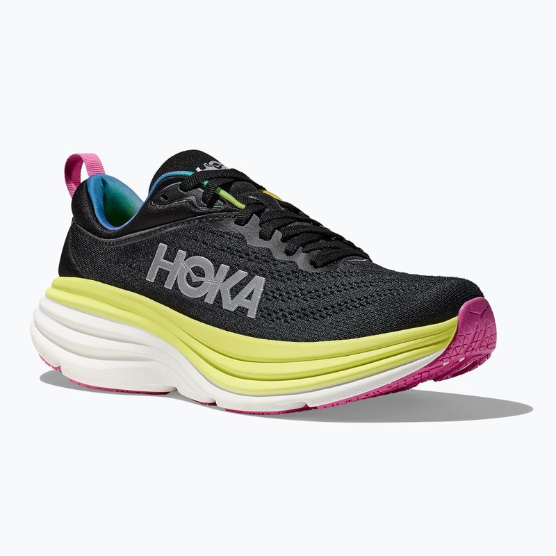 Черевики для бігу чоловічі HOKA Bondi 8 black/citrus glow
