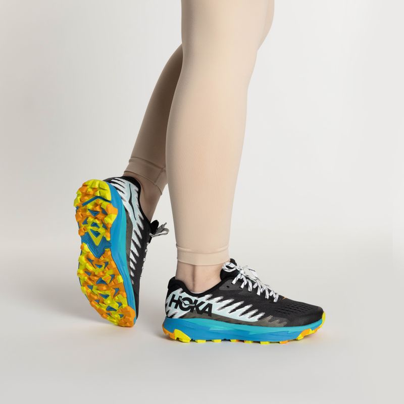 Черевики для бігу жіночі HOKA Torrent 3 black/diva blue 2