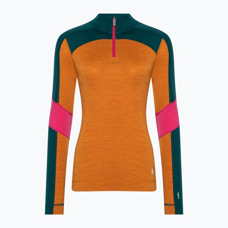 Жіноча термоактивна кофта Smartwool Merino Baselayer Colorblock 1/4 Zip Boxed marmalade heather 3