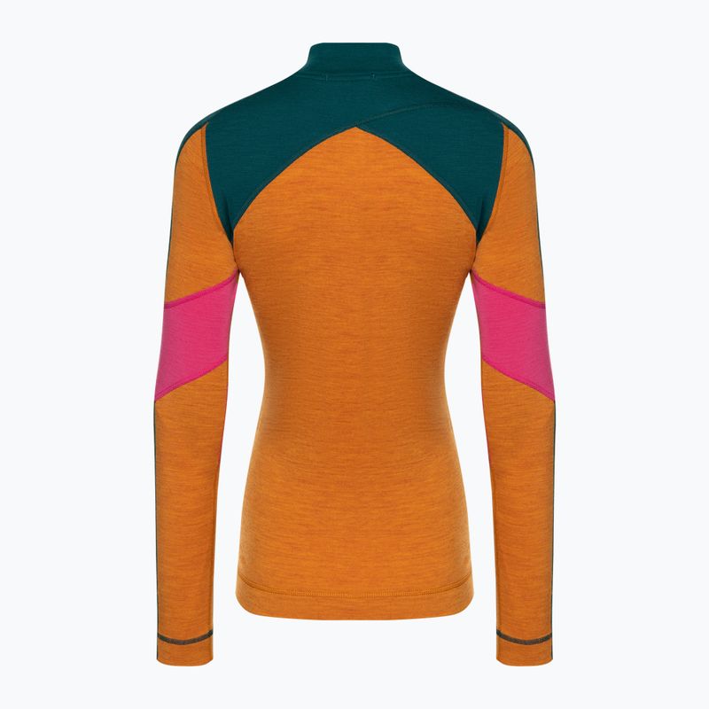 Жіноча термоактивна кофта Smartwool Merino Baselayer Colorblock 1/4 Zip Boxed marmalade heather 4