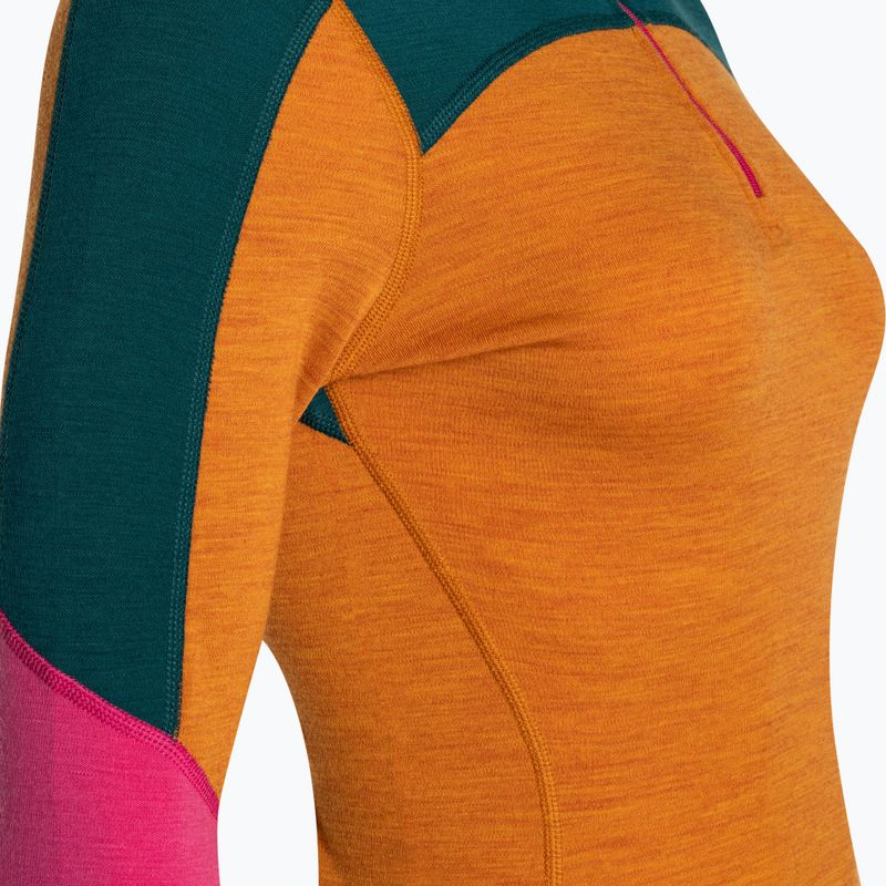 Жіноча термоактивна кофта Smartwool Merino Baselayer Colorblock 1/4 Zip Boxed marmalade heather 7