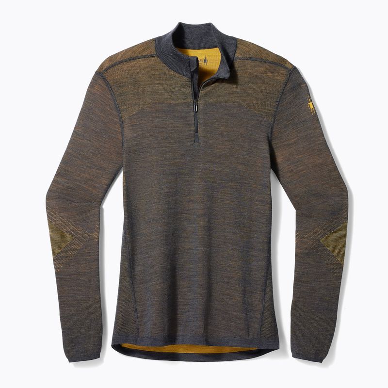 Лонгслів термічний чоловічий Smartwool Intraknit Thermal Merino Baselayer 1/4 charcoal/honey грold 3
