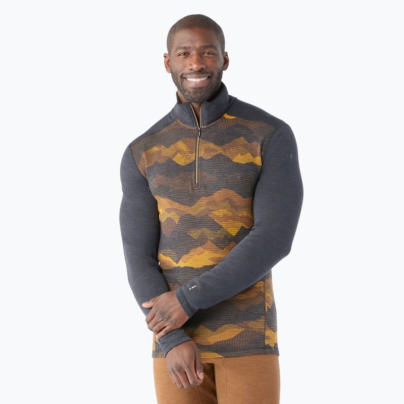 Лонгслів термічний чоловічий Smartwool Merino 250 Baselayer 1/4 Zip Boxed charcoal mtn scape