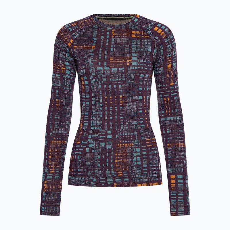 Лонгслів термічний жіночий Smartwool Merino 250 Baselayer Crew Boxed purple iris digi plaid 3