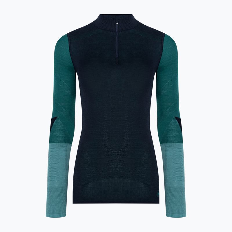 Лонгслів термічний жіночий Smartwool Intraknit Thermal Merino Baselayer Colorblock 1/4 deep navy 3