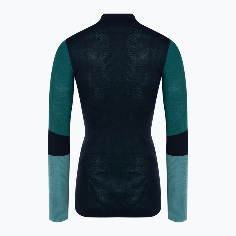 Лонгслів термічний жіночий Smartwool Intraknit Thermal Merino Baselayer Colorblock 1/4 deep navy 4