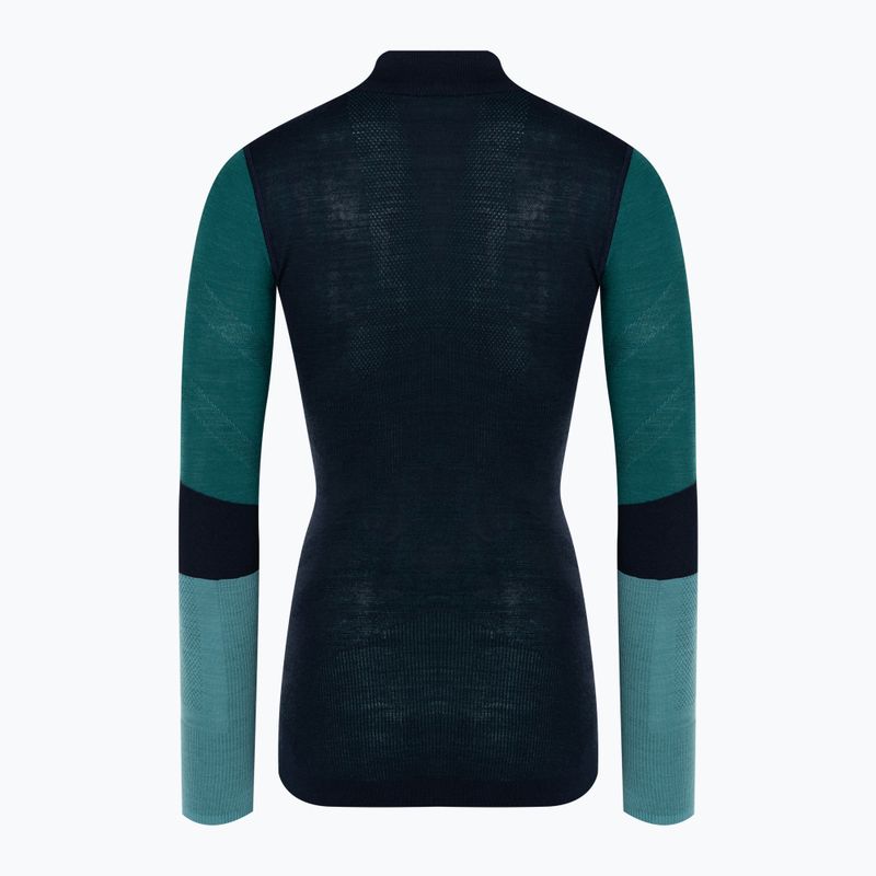 Жіноча термоактивна кофта Smartwool Intraknit Thermal Merino Baselayer Colorblock 1/4 Zip navy 4