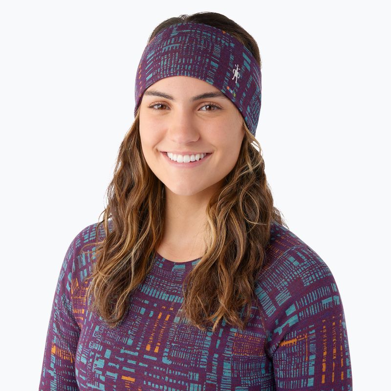 Пов'язка Smartwool Thermal Merino Reversible purple iris digi plaid 2